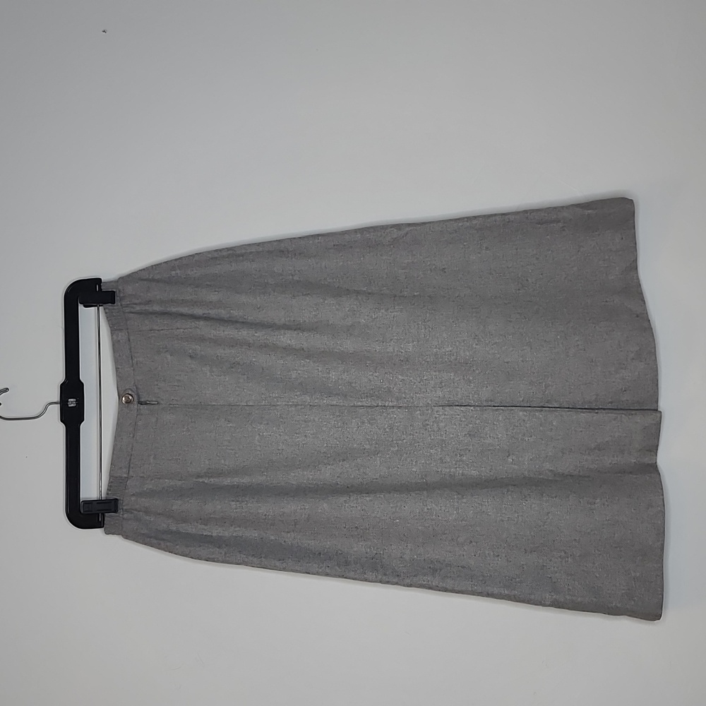 Vintage size 14 light gray wool blend a line skirt - Picture 3 of 10